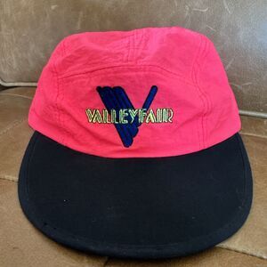 Vintage 80’s Valley Fair Amusement Park Painter Hook Embroidered Hat Hot Pink